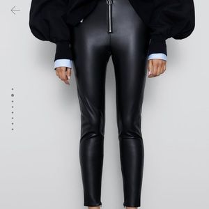 ZARA - NEW Faux black leather leggings